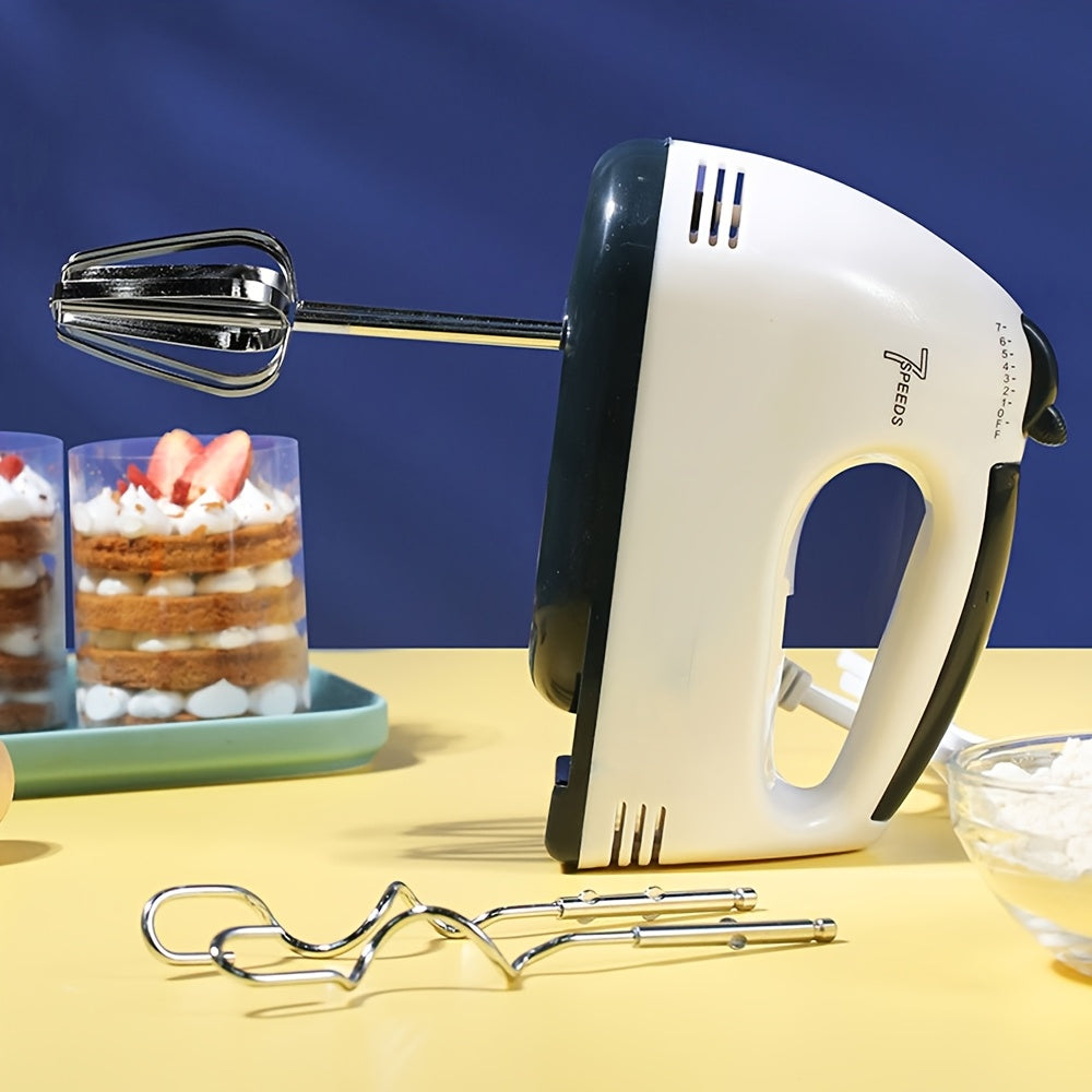 High-Power Stainless Steel Handheld Electric Egg Beater with Retractable Whisks for Baking and Mixing