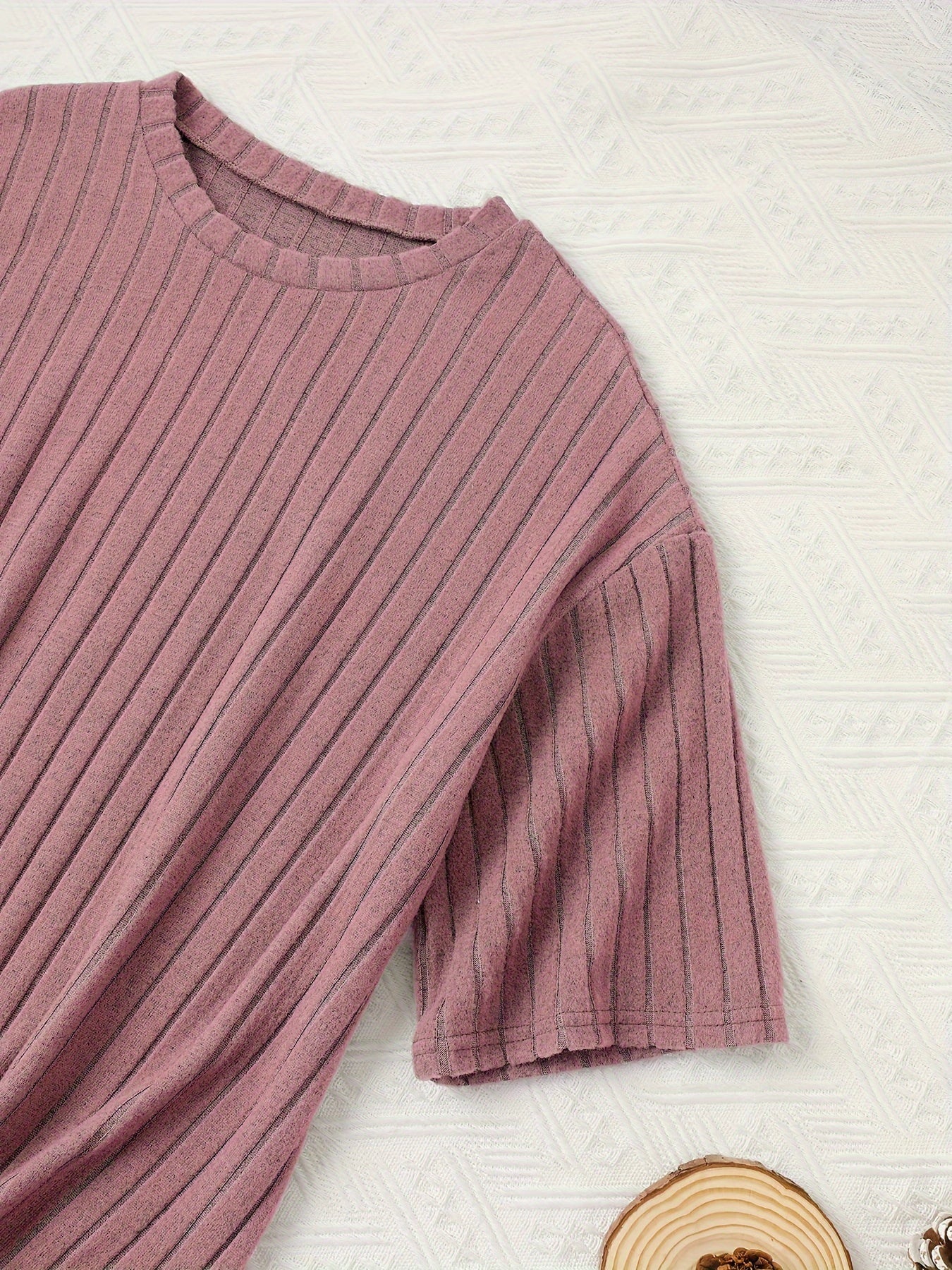 Women's Plus Size Ribbed Lounge Set Shorts & Top Pajamas