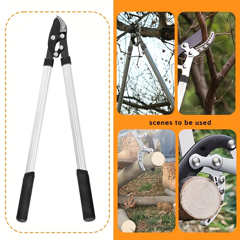 Long-Handled Garden Pruning Shears for Hedges and Branches with Carbon Steel Blades