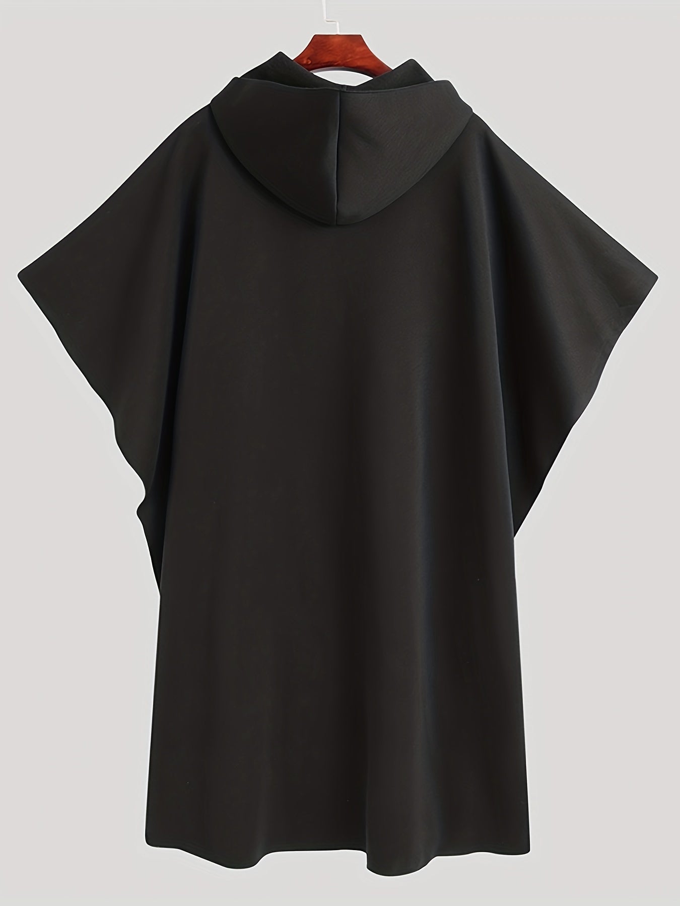 INCERUN Erkaklar uchun Keng Fitli Kapüşonli Kloak, Bahor/Kuz uchun Polyester Bir Rangli Palto, 180g/m² Matoga ega Tasodifiy Usul, Katta O'lcham