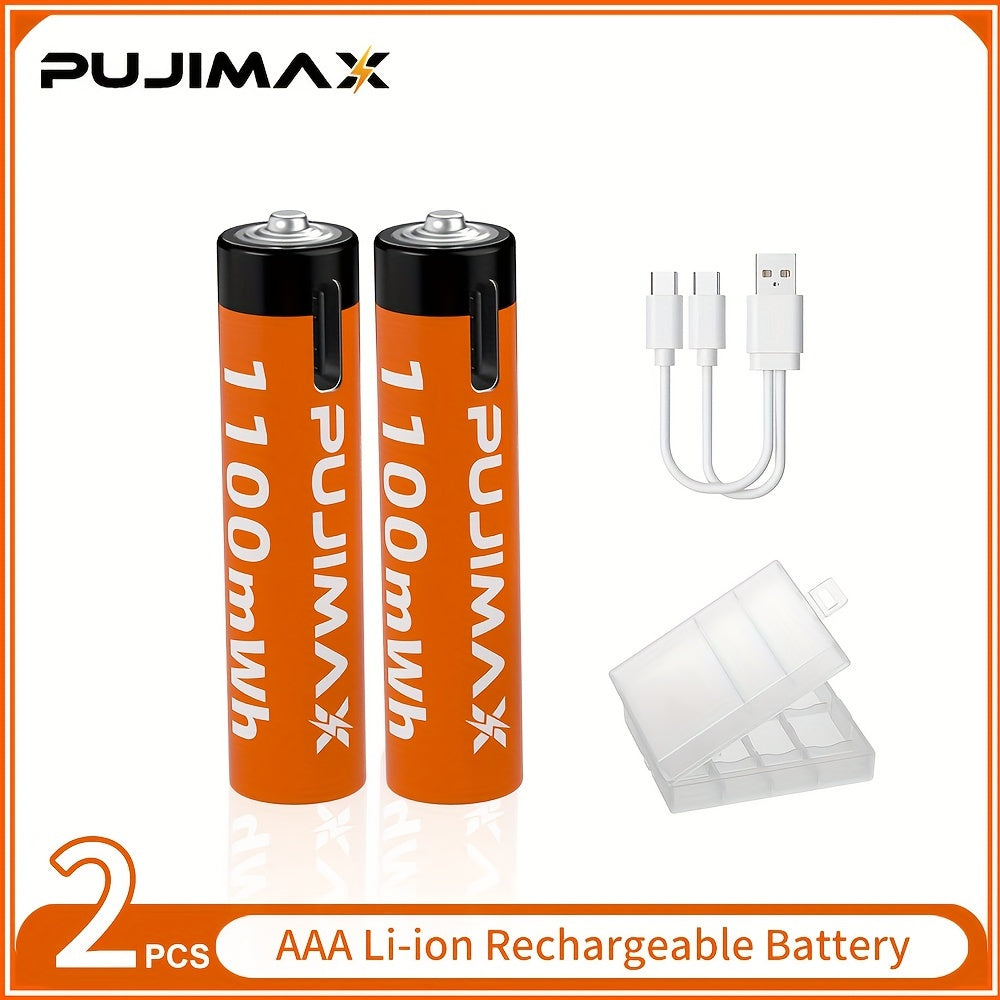 Rechargeable Lithium AA and AAA Batteries with Type-C Charging Port 3400mWh and 1100mWh