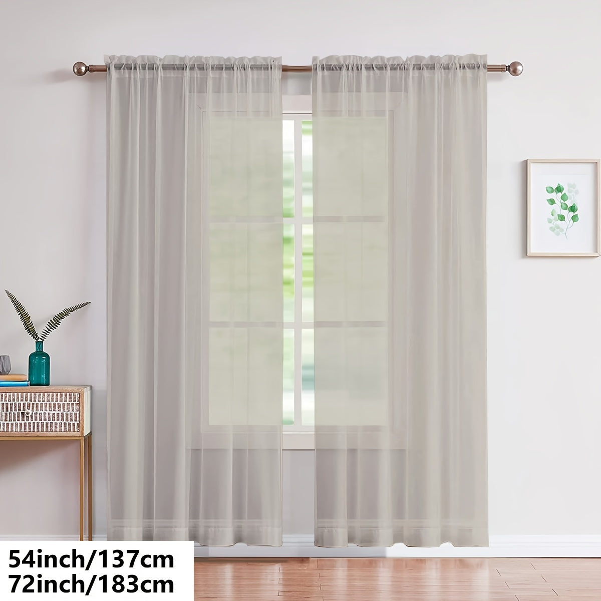 Cortinas de gasa blancas ligeras para sala de estar y dormitorio, transparentes, para barra