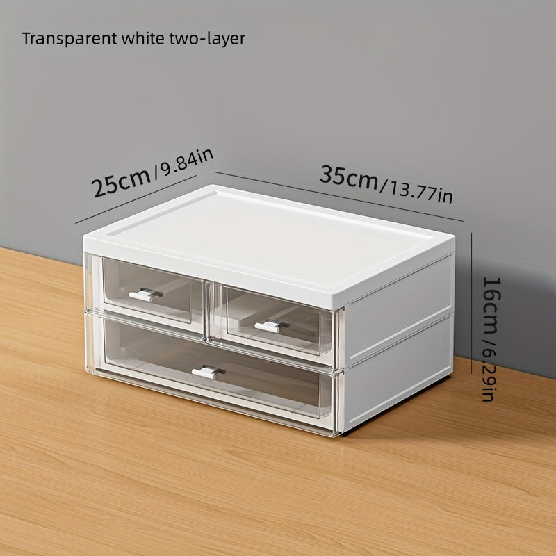 Большой пластиковый органайзер для стола с ящиком для косметики, офисных принадлежностей и туалетных принадлежностей