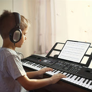 Kids Electronic Keyboard Piano for Children Ages 3-12 with Microphone Black Interactive Learning