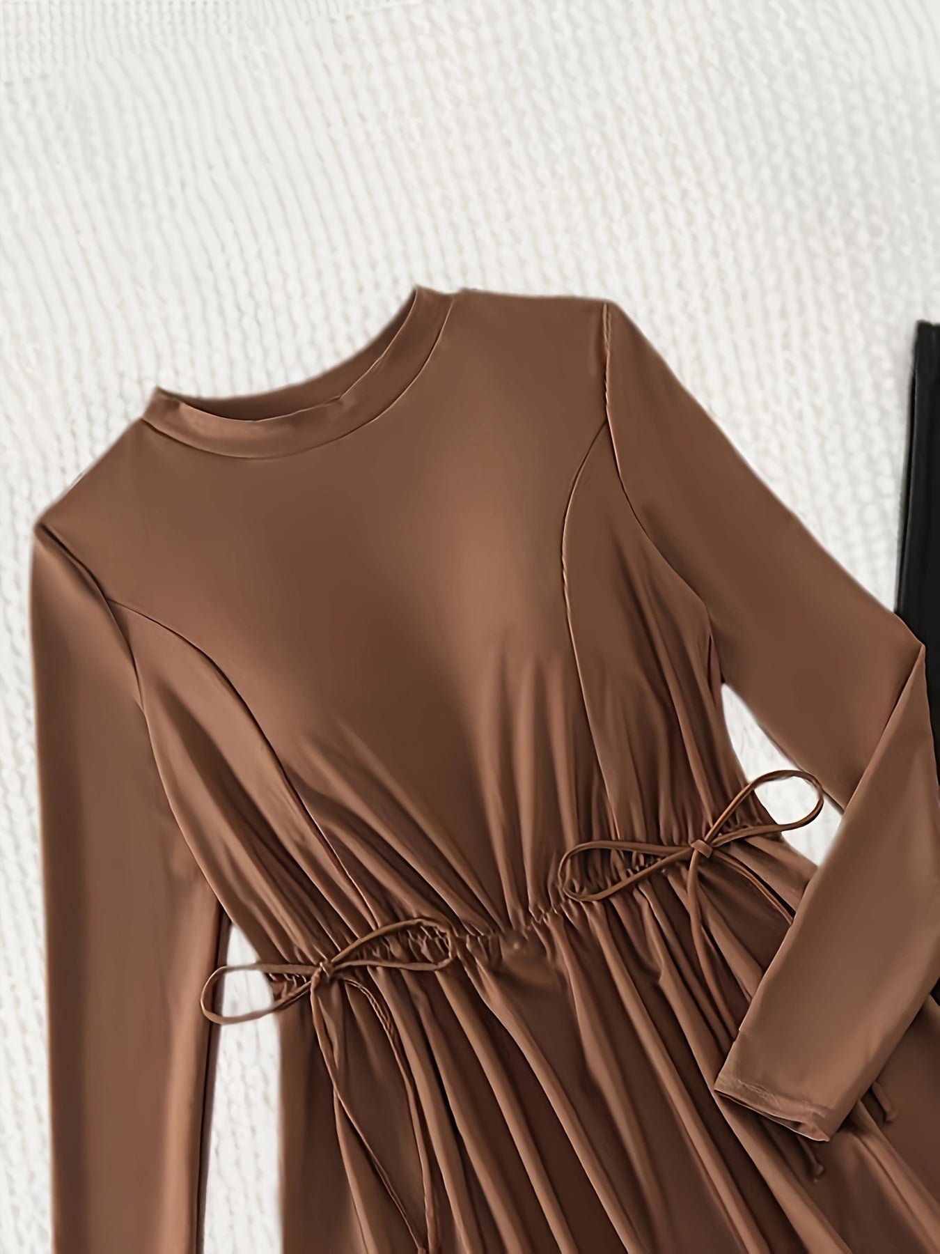 Women's Conservative Full-Length Swimsuit Set High Neck Solid Polyester Knit