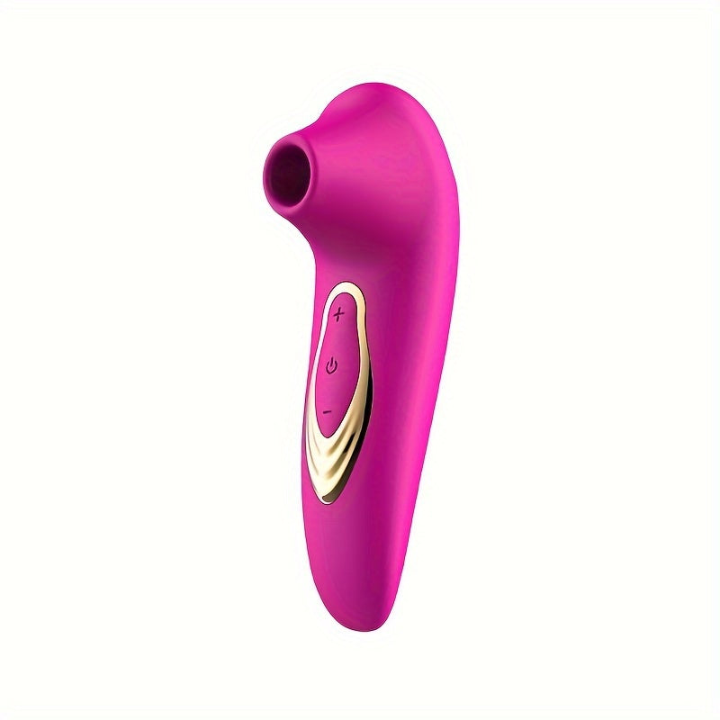 Women Silicone Rechargeable Sucking Vibrating Sex Toy with 5 Modes in Purple Red Beige Black