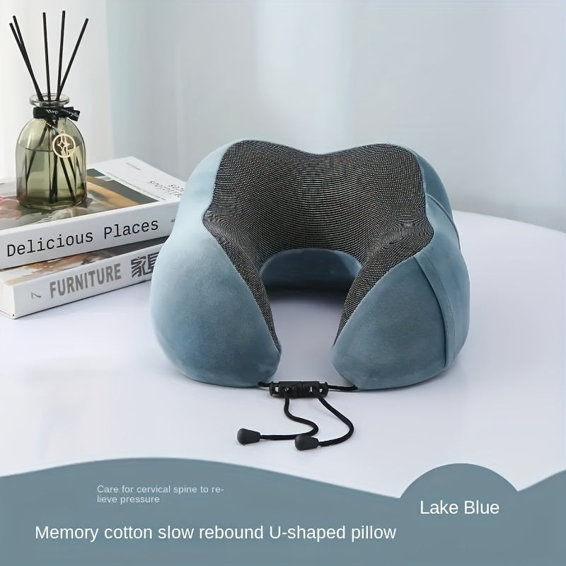 Memory Foam U-Shaped Travel Pillow for Neck Support and Comfort