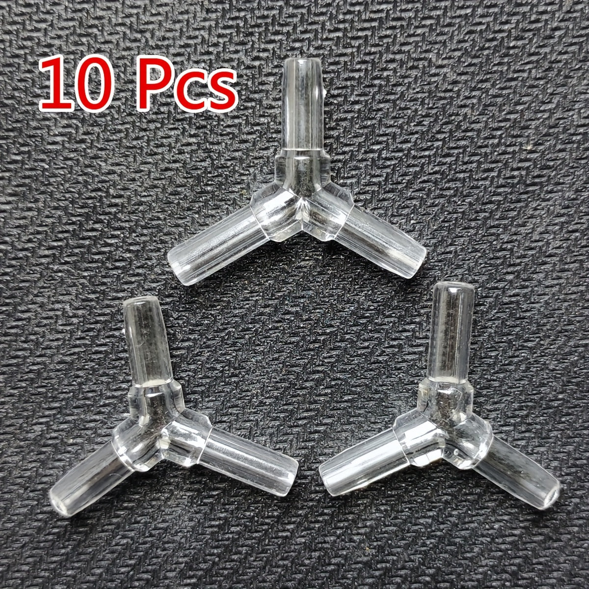 10 Pack 4mm Acrylic Aquarium Air Pump Tee Connectors for Fish Tank Oxygenation