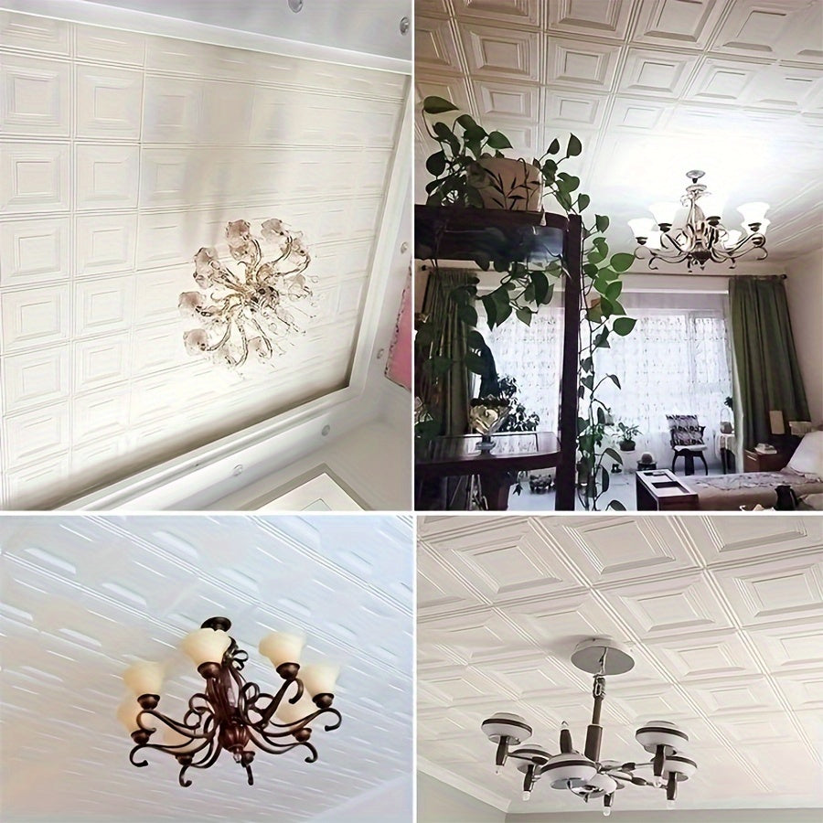 Self-Adhesive 3D Wall Stickers Set for Living Room Decoration and Wall Protection 35x35cm
