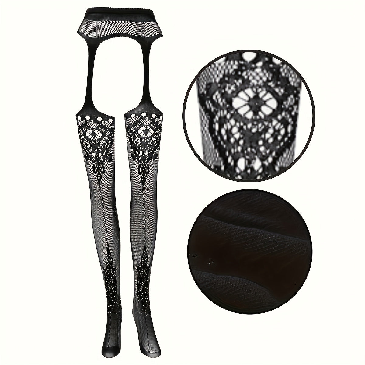 Women Fishnet Stockings Garter Belt Set Plus Size Exotic Roleplay