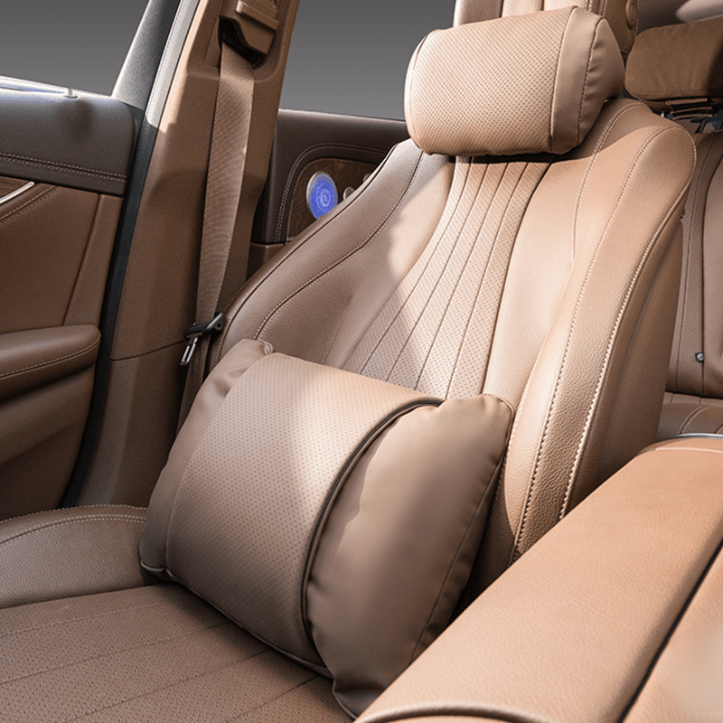 luxury Nappa avtomobil bosh tishlagi belni qo'llab-quvvatlash yostiqchasi nafas oladigan barcha mavsum uchun
