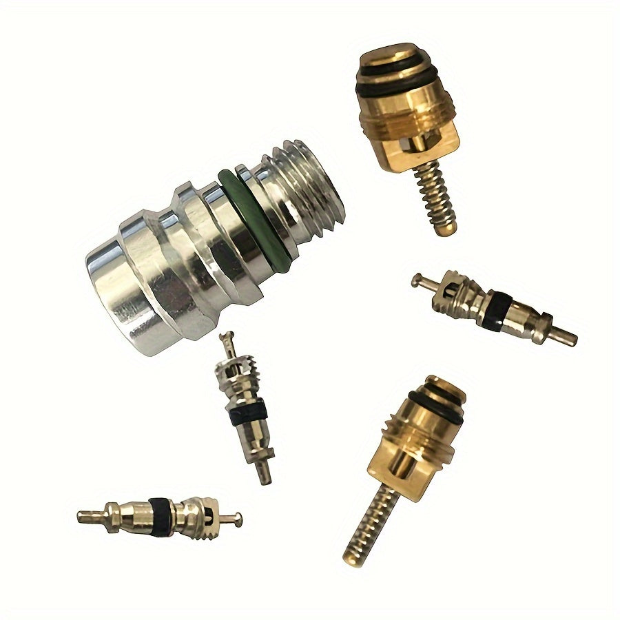 Universal AC R134A xizmat porti klapanining chang qopqog'i, havo konditsioneri klapan yadro olib tashlash va o'rnatish asboblari to'plami 11 dona bilan