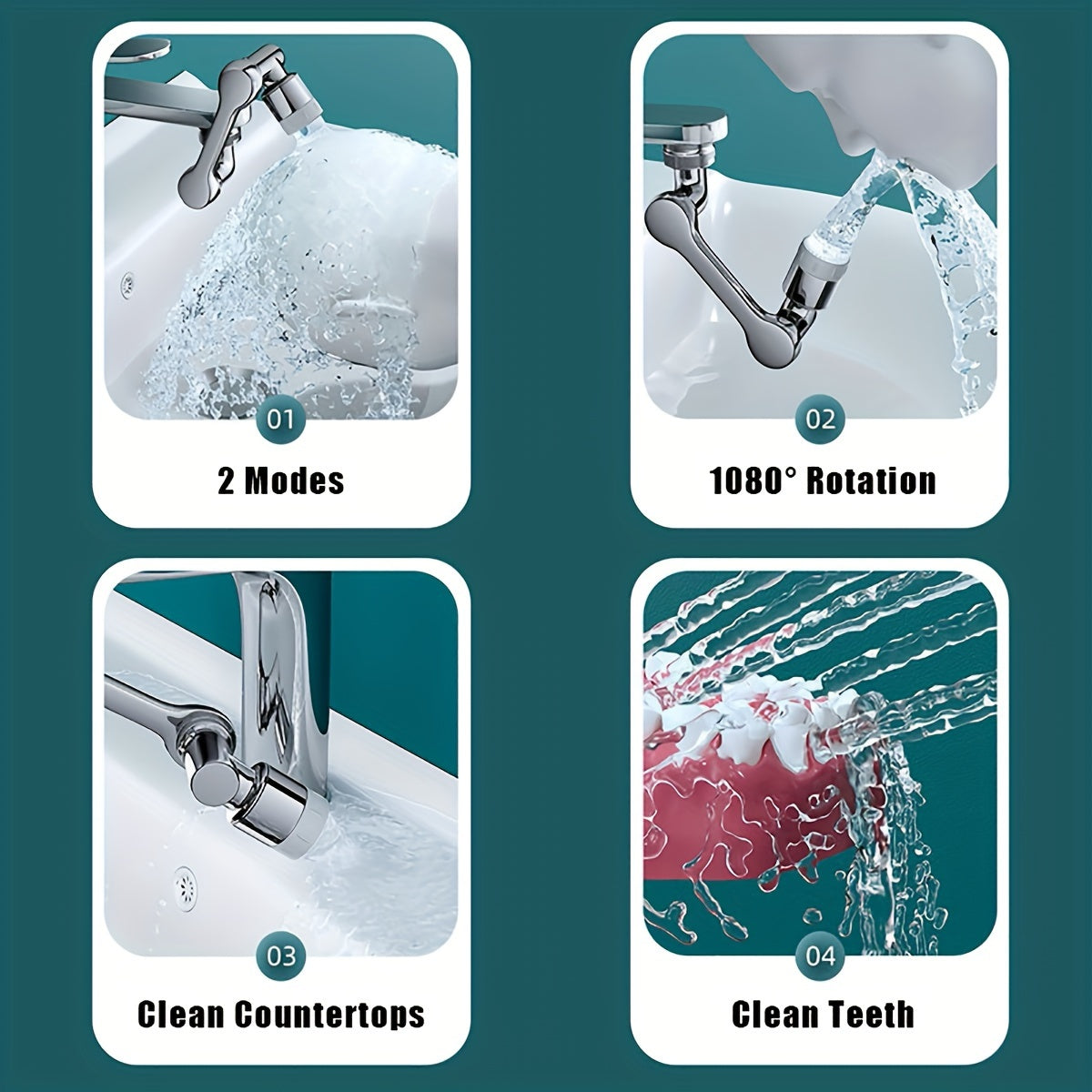 ABS Plastic Faucet with Rotating Aerator Dual Water Outlet Modes Bubble and Shower