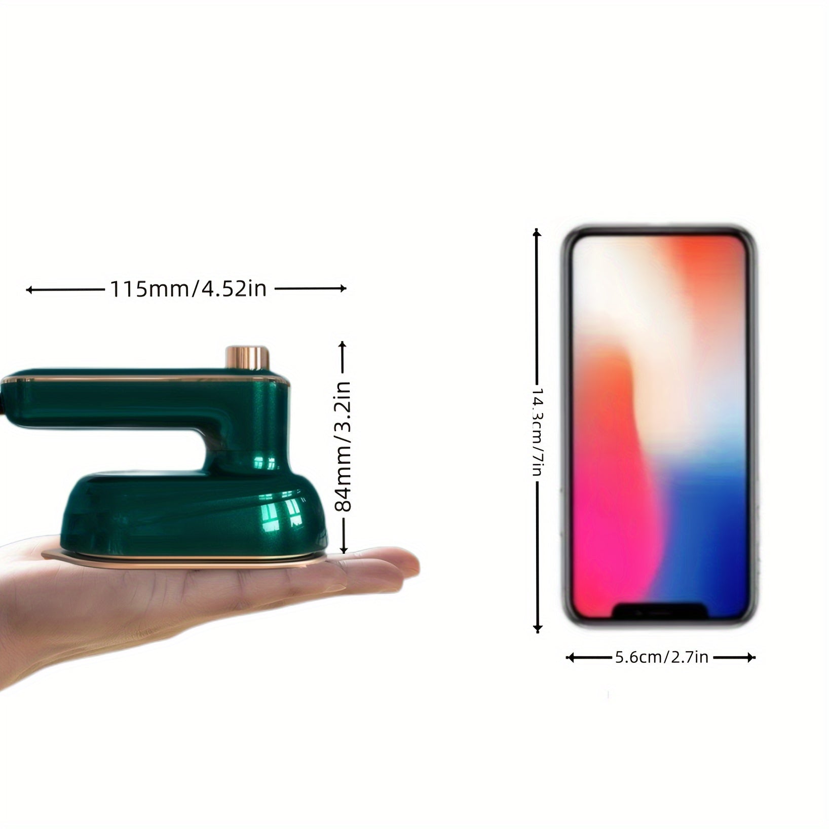 Sayohat va kiyim parvarishi uchun ixcham 180° aylanuvchi qo'l steam temir