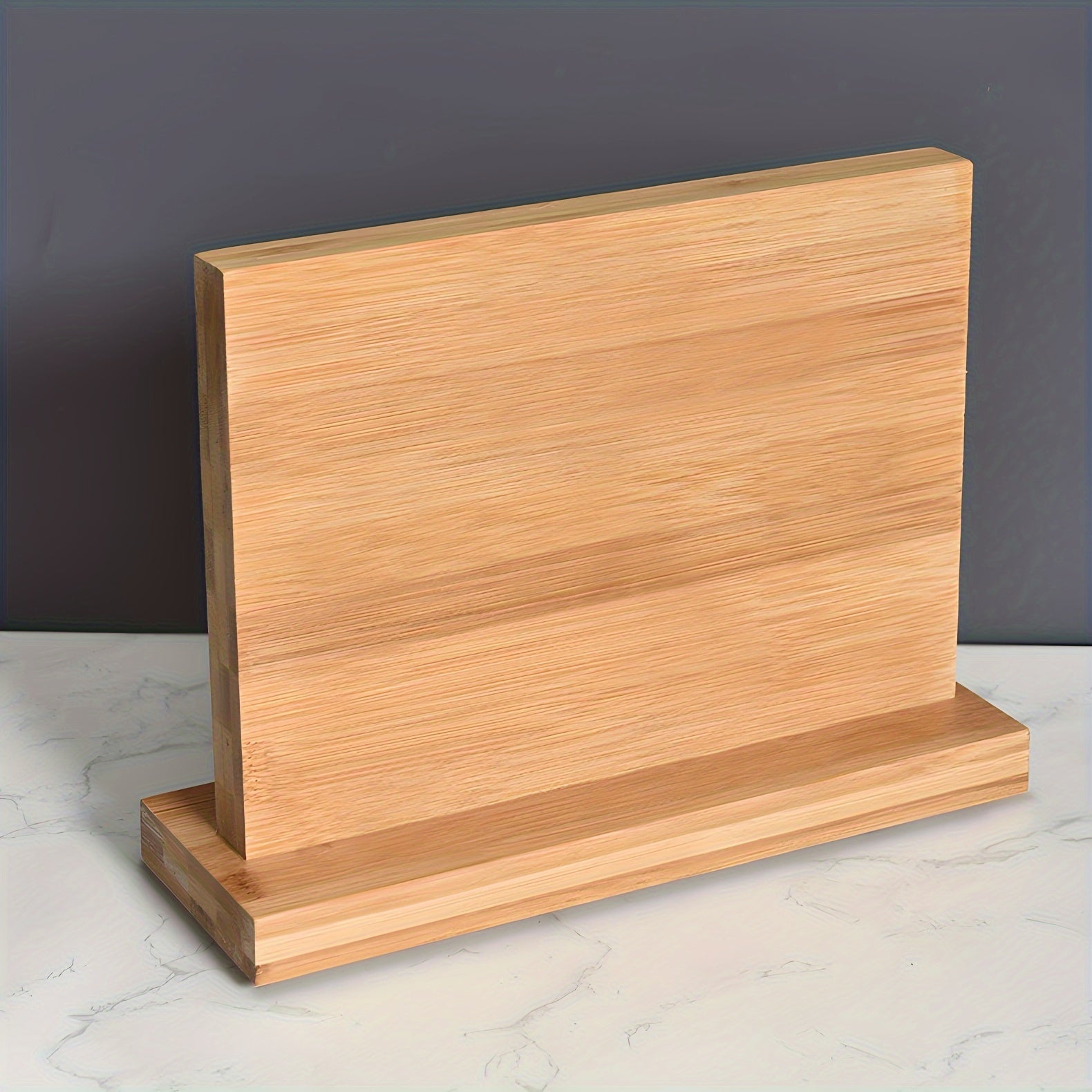 Natural Bamboo Double-Sided Magnetic Knife Block with Spacious Storage