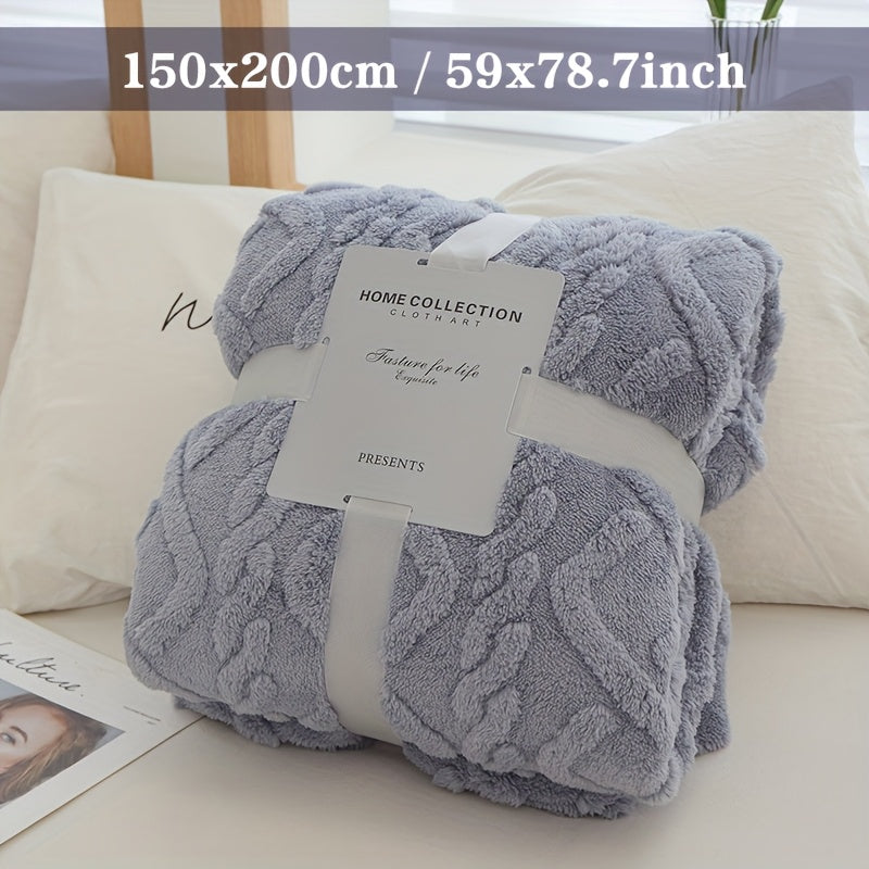 Manta de felpa suave y acogedora con jacquard 3D para sofá y decoración del hogar, ligera, cálida y con textura, para cama