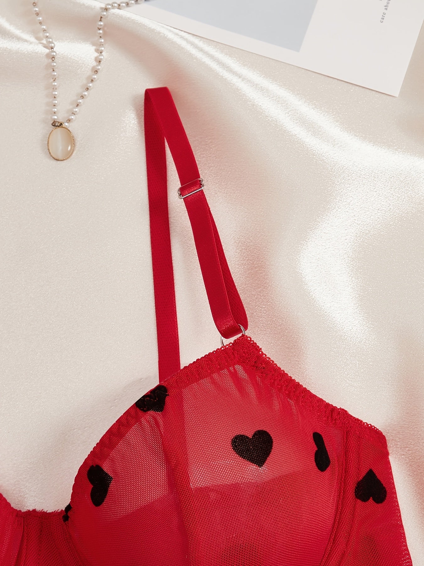 Women's Red Polka Dot Vintage Lingerie Set