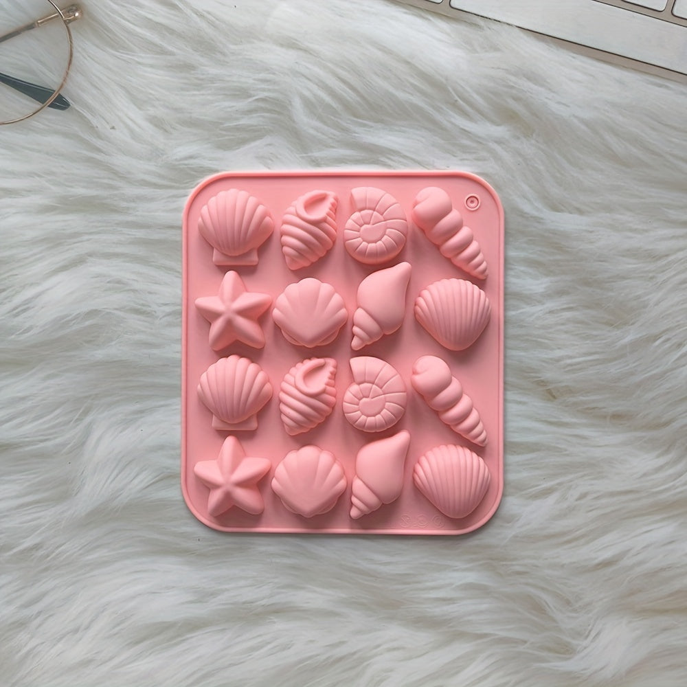 Silicone Mold for Candy Chocolate Ice Conch and Starfish Shapes 12 Cavity Baking Kitchen Crafts