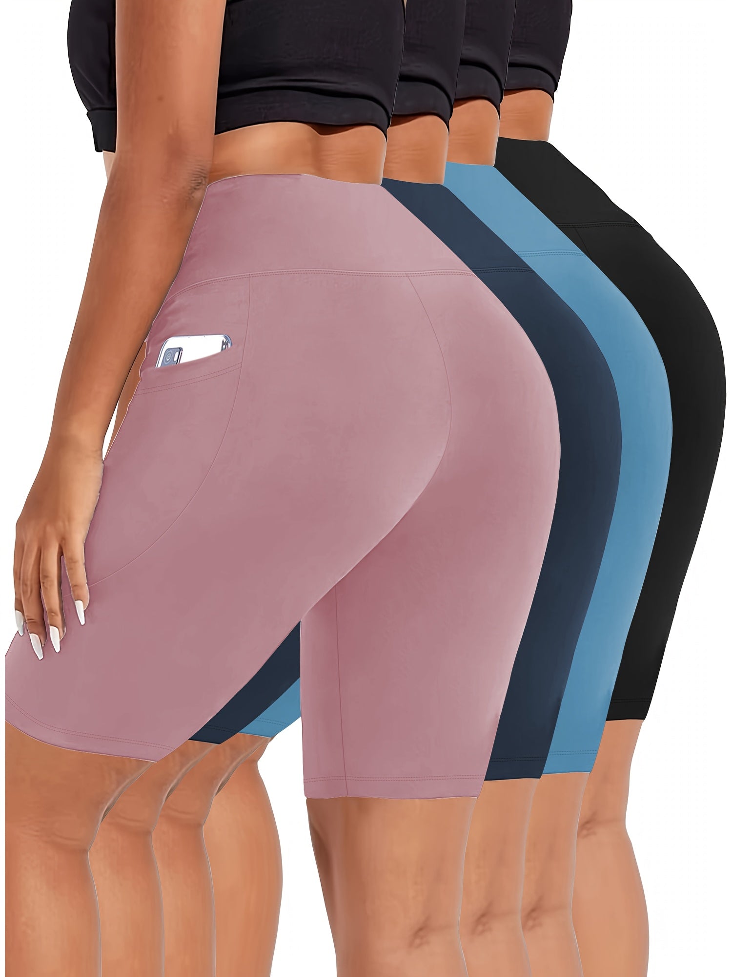 Women's High Waist Crescent Pocket 5-Point Pants Spring Summer Set