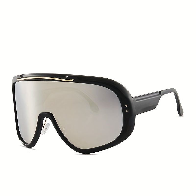 Gafas deportivas de gran montura para hombre con una sola lente, a prueba de viento y polvo, para ciclismo al aire libre, moda y protección ocular