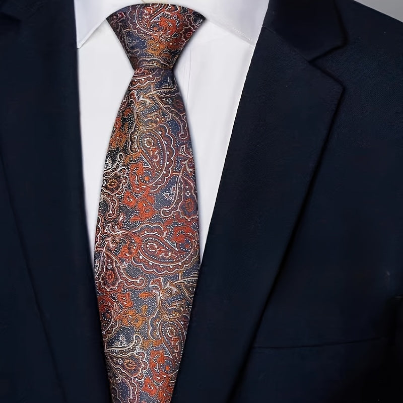 Erkaklar uchun jigarrang naqshli zipli bog'lam, rasmiy ish, to'y va tadbirlar uchun