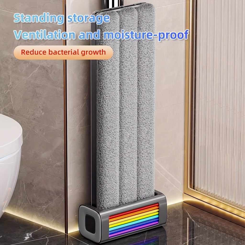 Yomgʻirli tekis mop toʻplami, 4 ta qayta ishlatiladigan mato bilan, yogʻoch, plitka, laminat pol uchun