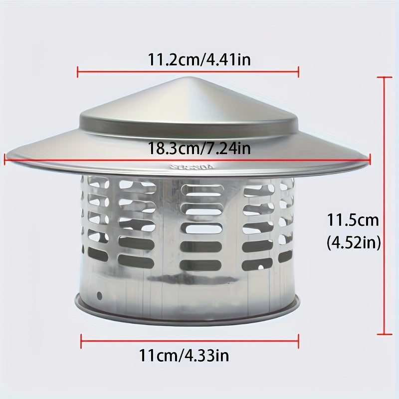 304 Stainless Steel Chimney Cap Vent Cover Rainproof Louvered Exterior