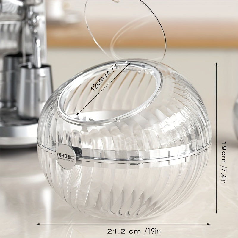 Oval Coffee Pod Holder Transparent Plastic Storage Container with Lid