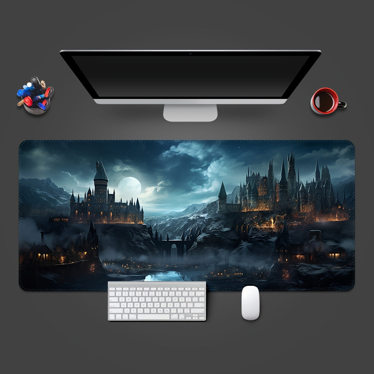 Large Extended Gaming Mouse Pad Rubber Non-Slip Washable Desk Mat with Precision Edge Stitching