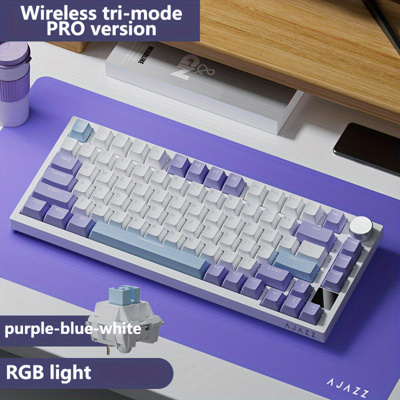75% Hot-Swappable Mechanical Keyboard with TFT Display RGB Backlit Gasket Gateron Switches