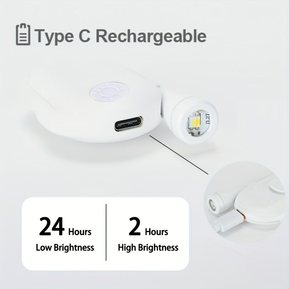 Mini Portable Clip-On Book Light with Adjustable Brightness and 360-Degree Foldable LED