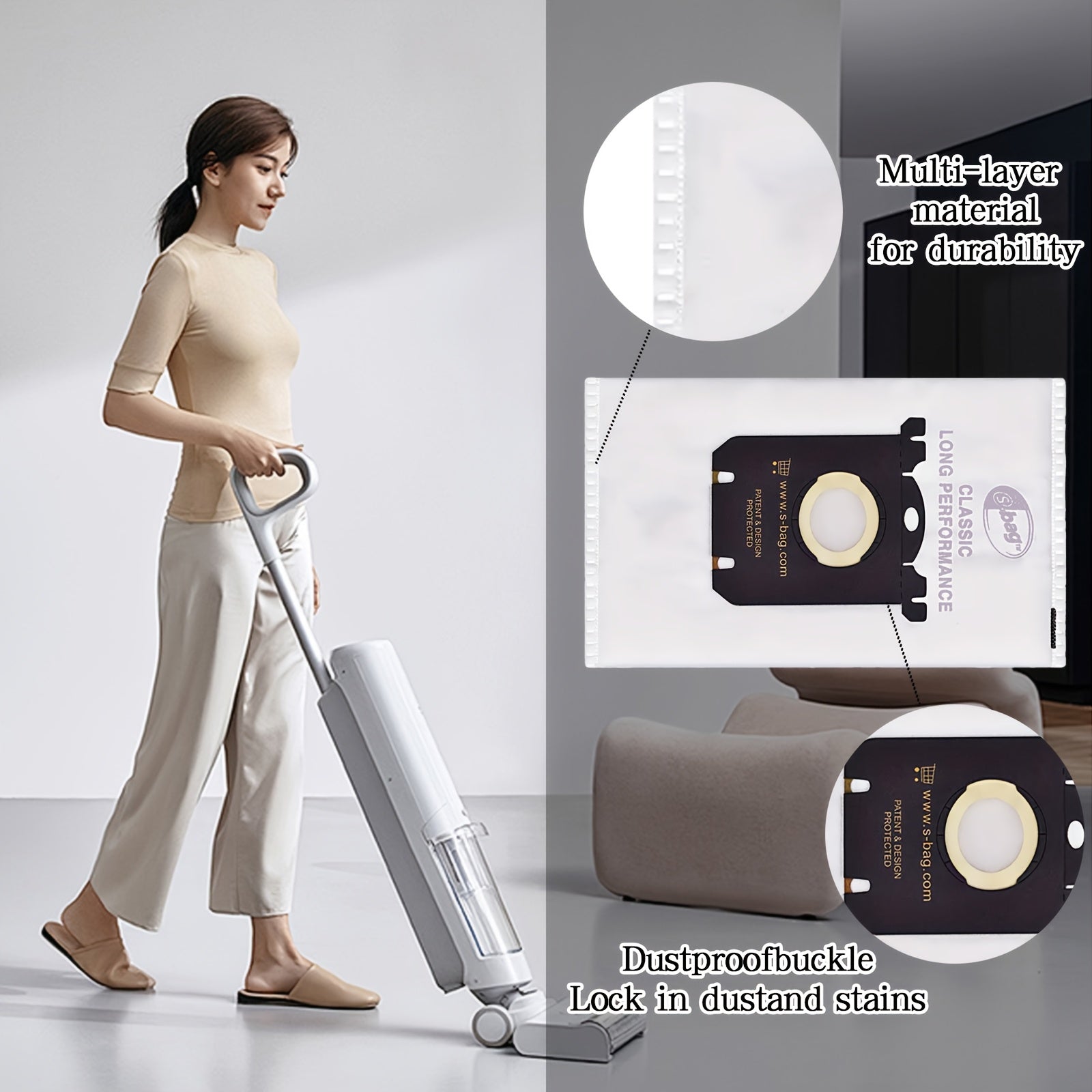 Vacuum Replacement Bag for Canister Vacuum Models EL200F EL8500 EL202G EL4100 EL4200 EL6985 EL7000