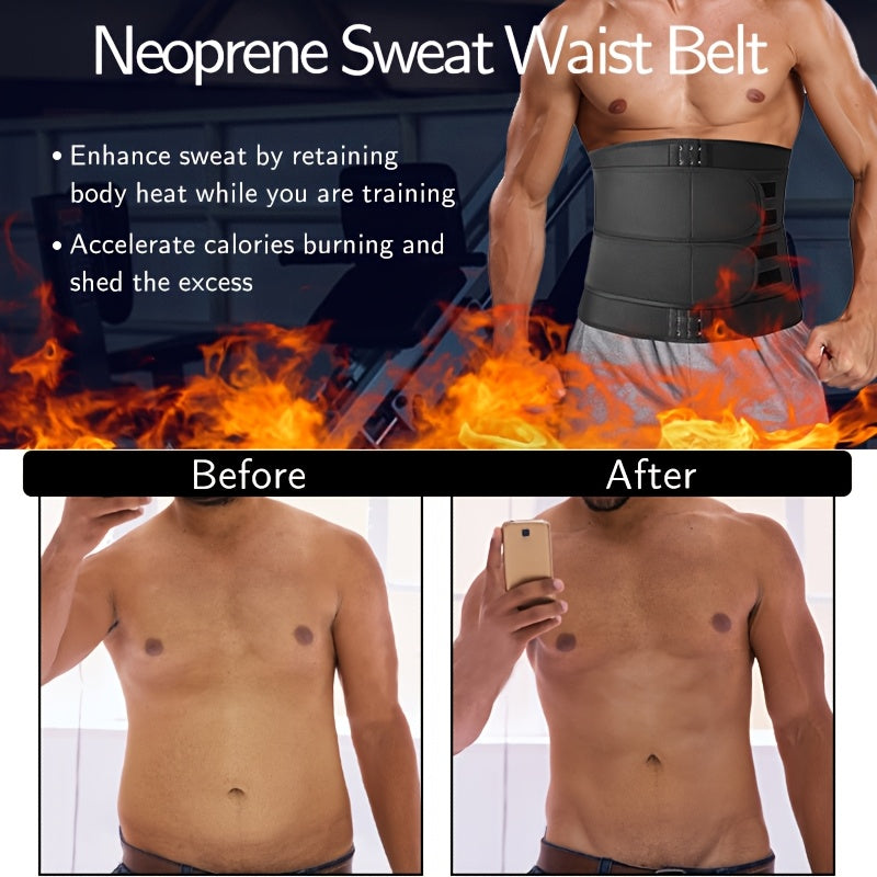 Men's Neoprene Waist Trainer Tummy Sheath Sauna Body Shaper Belt Sports Style