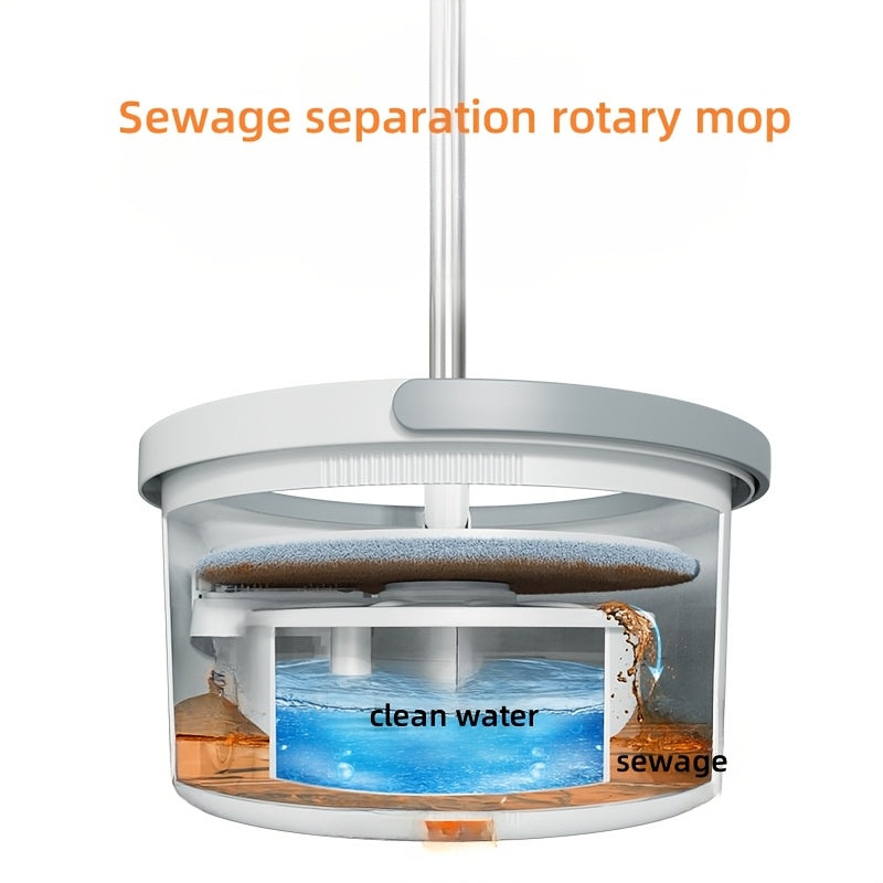 3 ta Spin Mop to'plami 3 ta Mikrofiber Pad bilan - Noxushlangan po'latdan yasalgan tutqich, uzoq muddatli ABS material, Oshxona, Hammom va Yashash xonasi tozalash uchun mukammal