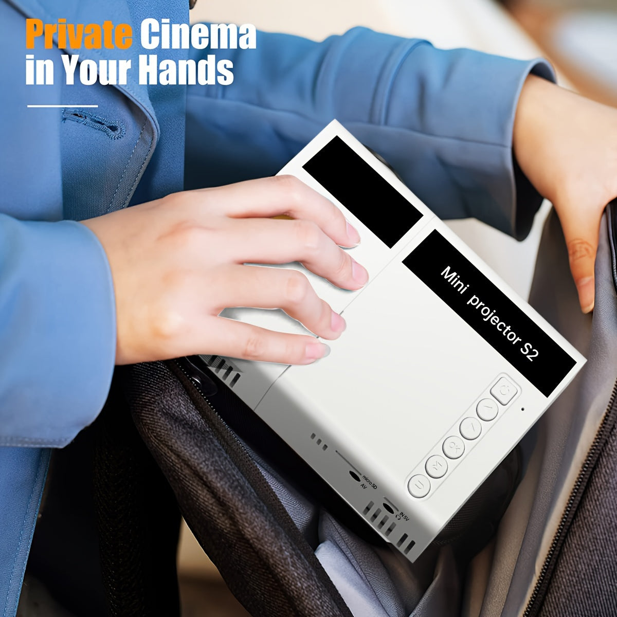 Портативный мини-проектор для уличного домашнего кинотеатра USB HDTV AV IOS Android