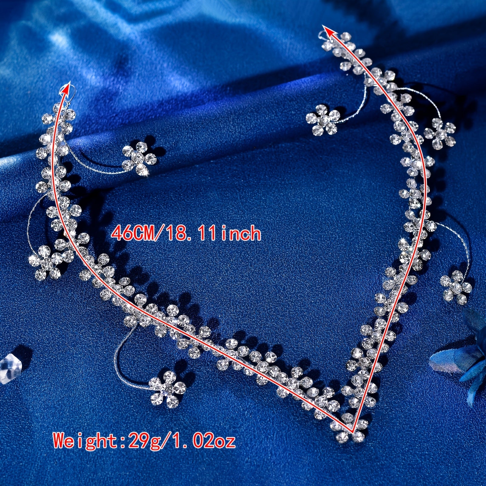 Elegant Floral Headpiece with Sparkling Water Drill Detail for Brides