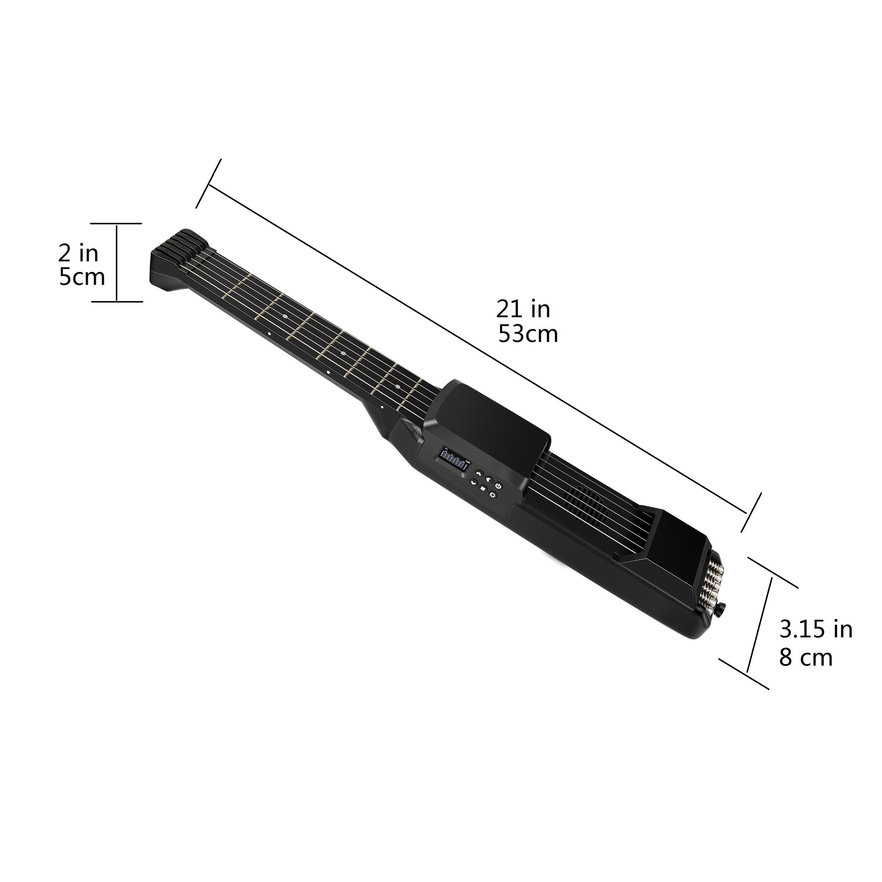 Electric Guitar with USB Charging, Portable Neck, White or Black