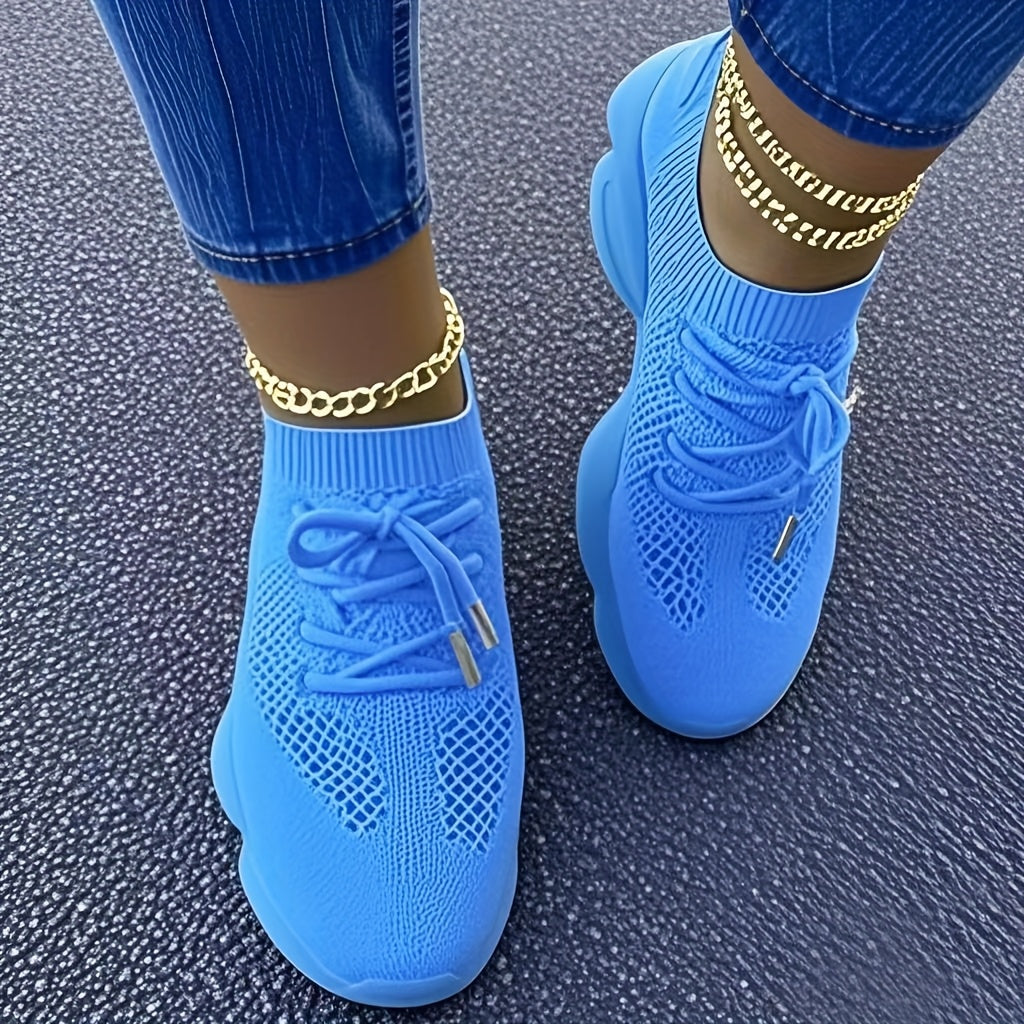 Plus Size White Casual Sneakers Women Mesh Lightweight Running Shoes