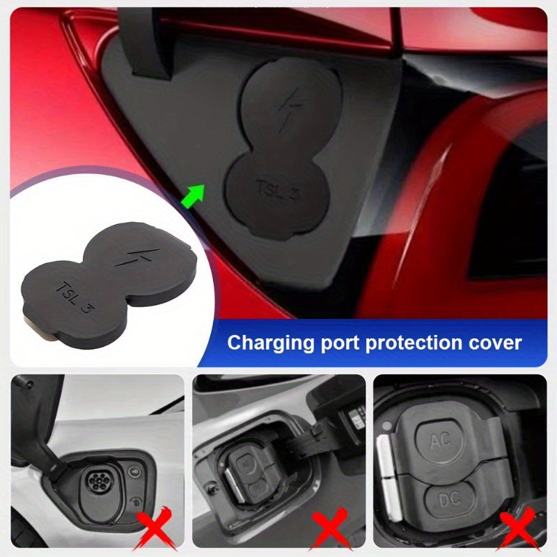 Universal Silikon Zaryadlovchi To‘siq Qopqog‘i Tesla Model 3 Y Black Bardoshli