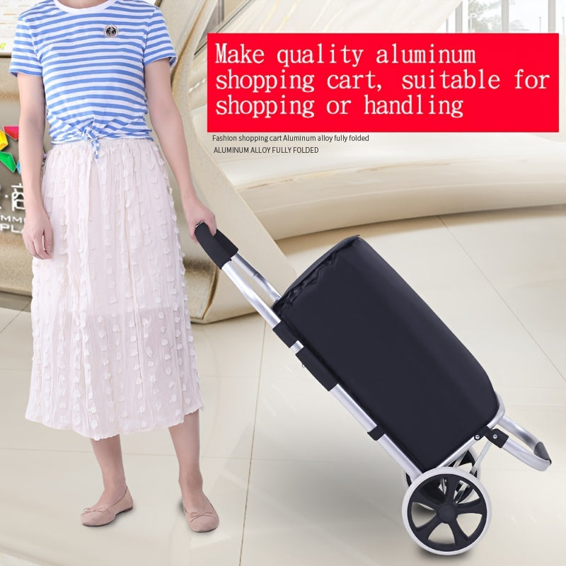 Aluminiy va plastikdan yasalgan, ajratiladigan saqlash qutisi bilan jihozlangan portativ egiluvchan xarid aravachasi. Oziq-ovqat xarid qilish, ko'chirish yoki lagerda qolish uchun ideal. Elektr energiyasi talab qilinmaydi. Mustahkam xususiyatlarga ega.