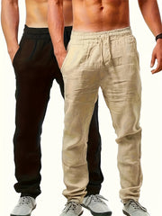 2-Pack Katta O'lchamdagi Erkaklar Mustahkam Rangli Shimlar, Tasodifiy Paxta Qopqoqlari bilan, Bahor/Kuz Mavsumiga Mos, Kattalar O'lchamlari, To'qilgan Matodan