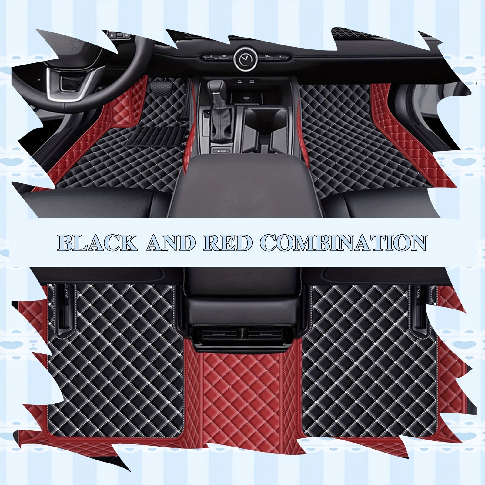 Luxury Faux Leather Car Floor Mat Set for Left-Hand Drive Vehicles 3-Piece