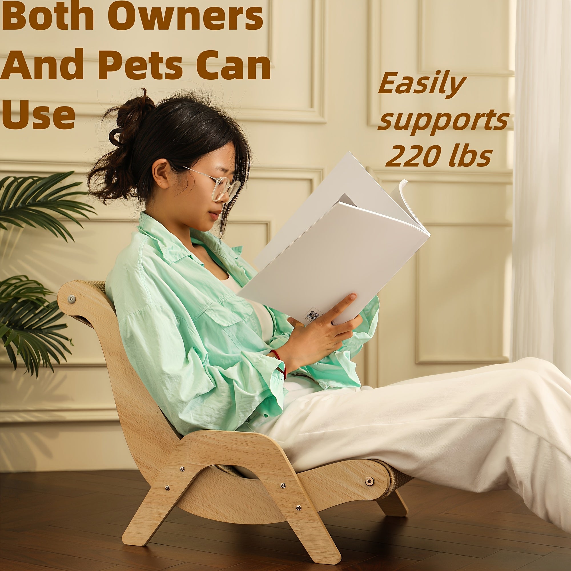 Cat Lounge Chair for Cats and Dogs Made of Linen Detachable Pet Furniture