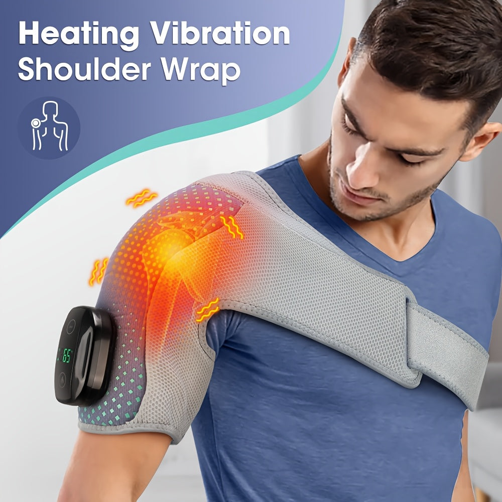 Wireless Shoulder Massager with Heat Vibration Rechargeable Battery