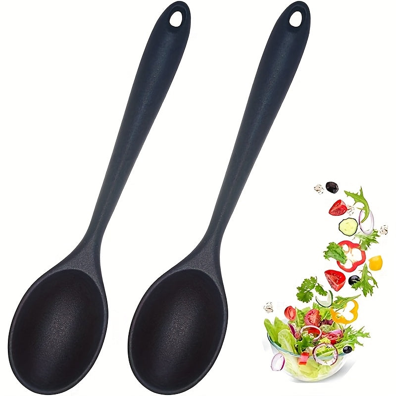 Silicone Cooking Spoon Set 2 or 4 Pieces for Stirring and Mixing