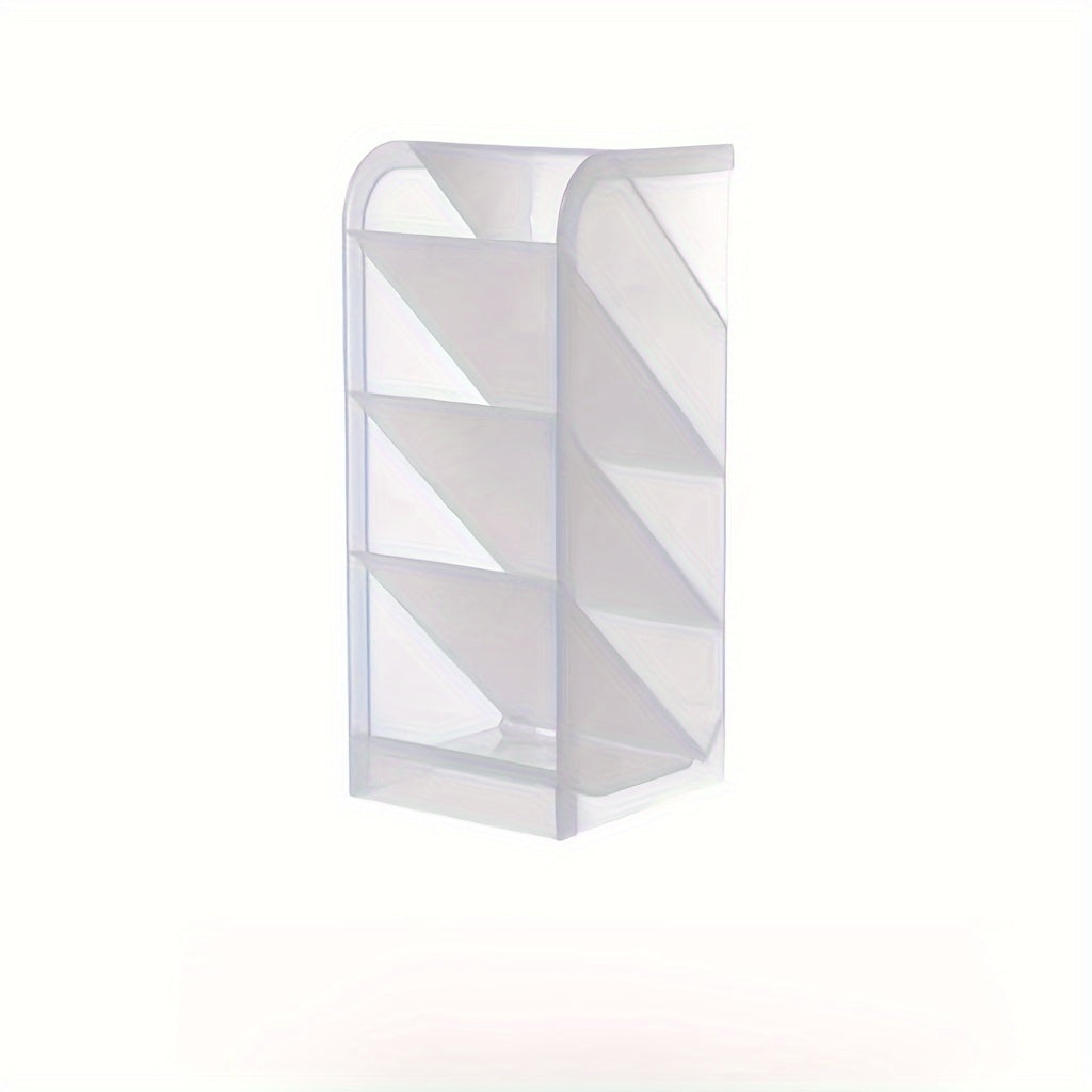 Ko'p funksiyali stol tashkilotchisi, shaffof plastik qalam ushlagichi va muzlatilgan qiyshiq qo'shimcha dizayni bilan. Ofis anjomlari, qalamlar, makiyaj cho'tkalari va lab bo'yoqlari uchun ishlatilishi mumkin. Siqilgan va joyni tejovchi.