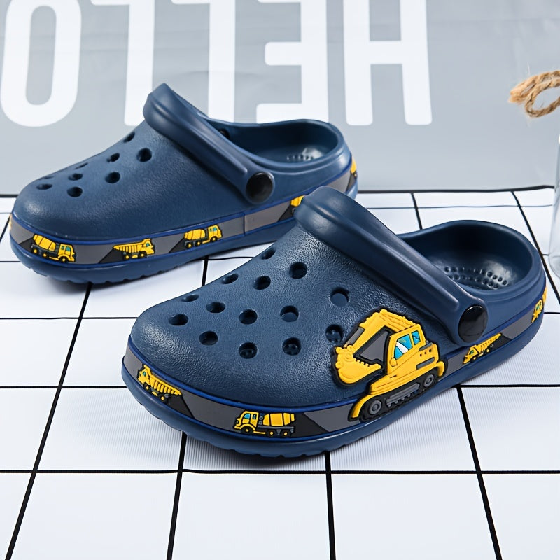 Children's Blue Dinosaur Clogs Breathable Non-Slip EVA Indoor Outdoor Sandals