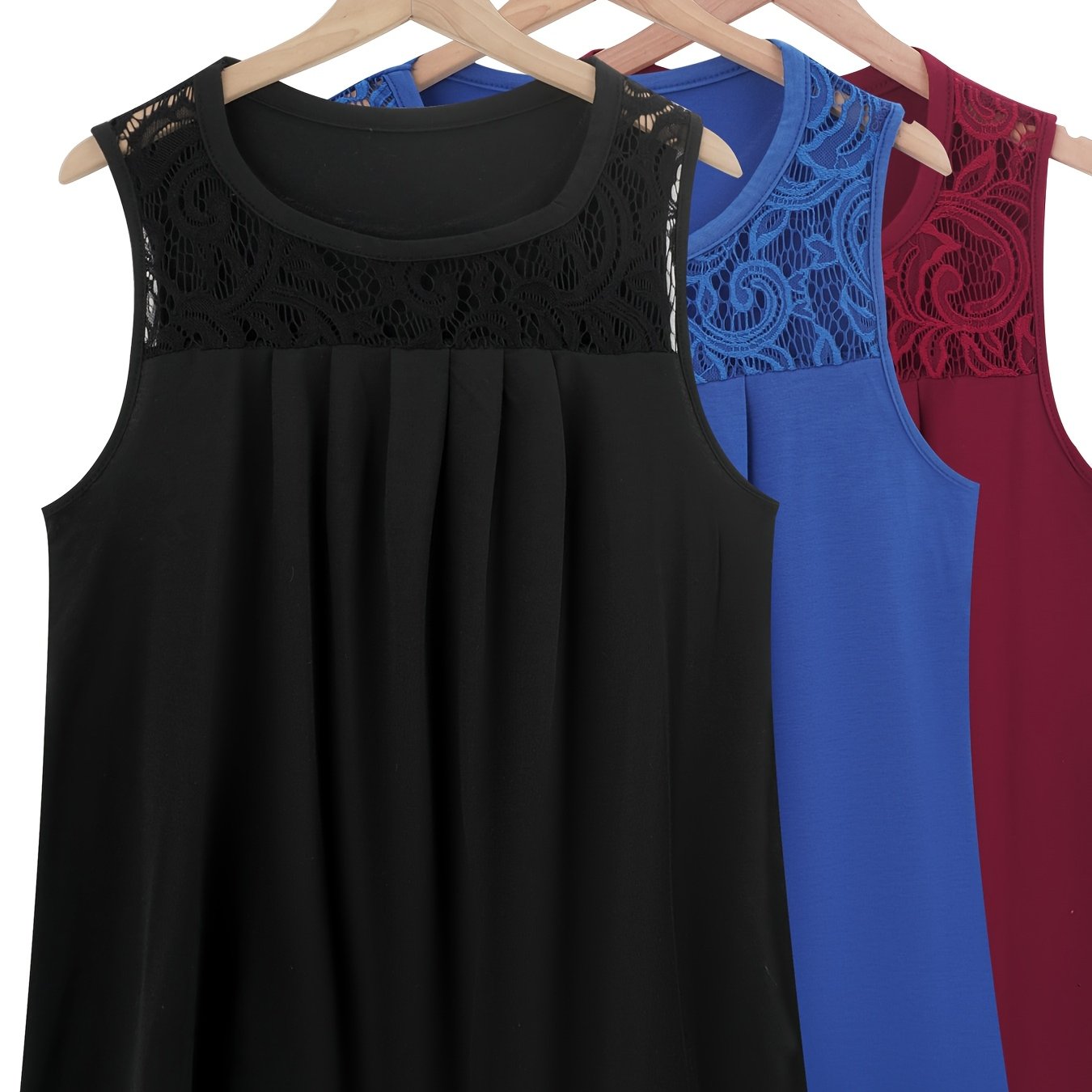 Женский комплект топов без рукавов с рюшами, дышащий полиэстер, кружево, стиль для отпуска