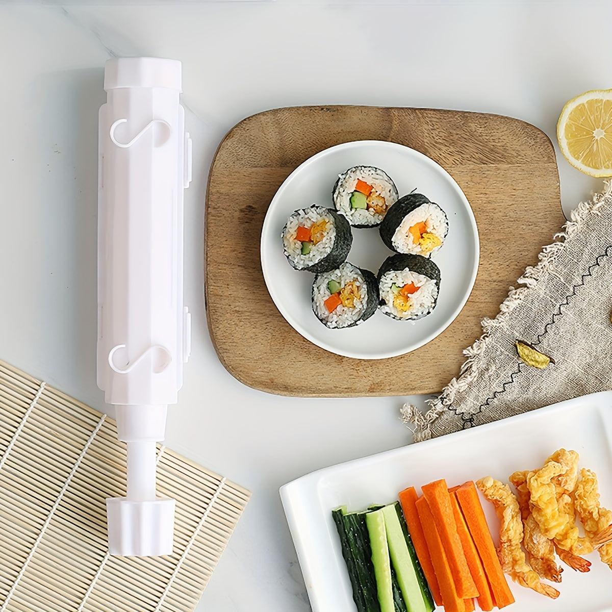 1 dona Sushi Bazooka tayyorlovchisi, uyda sushi roliklari tayyorlash uchun, oshxonada oson sushi tayyorlash uchun mustahkam guruch qolipi