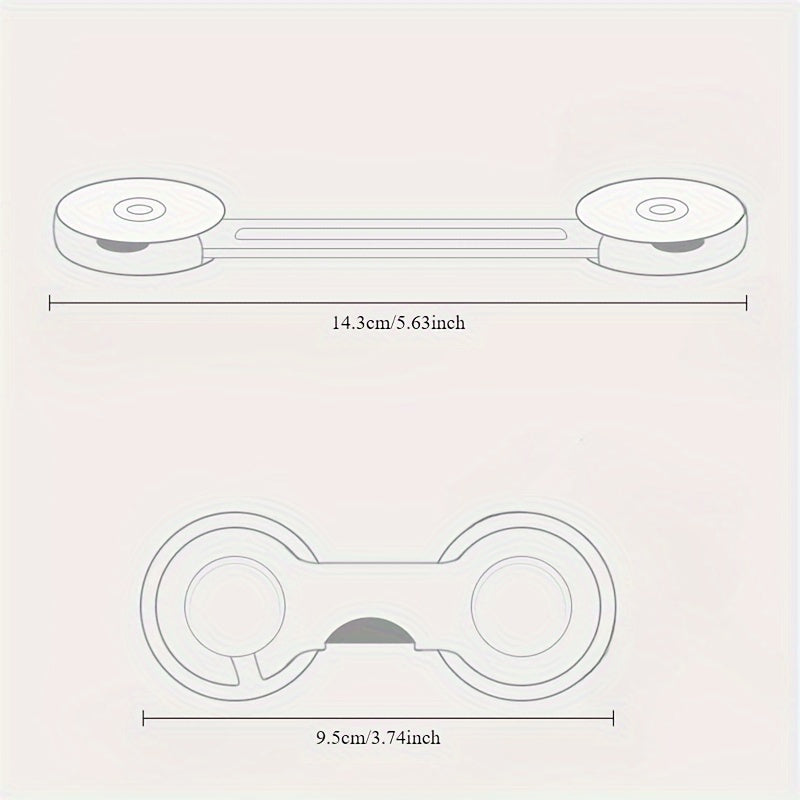 Set of 3 Clear Child Safety Locks for Cabinets and Drawers